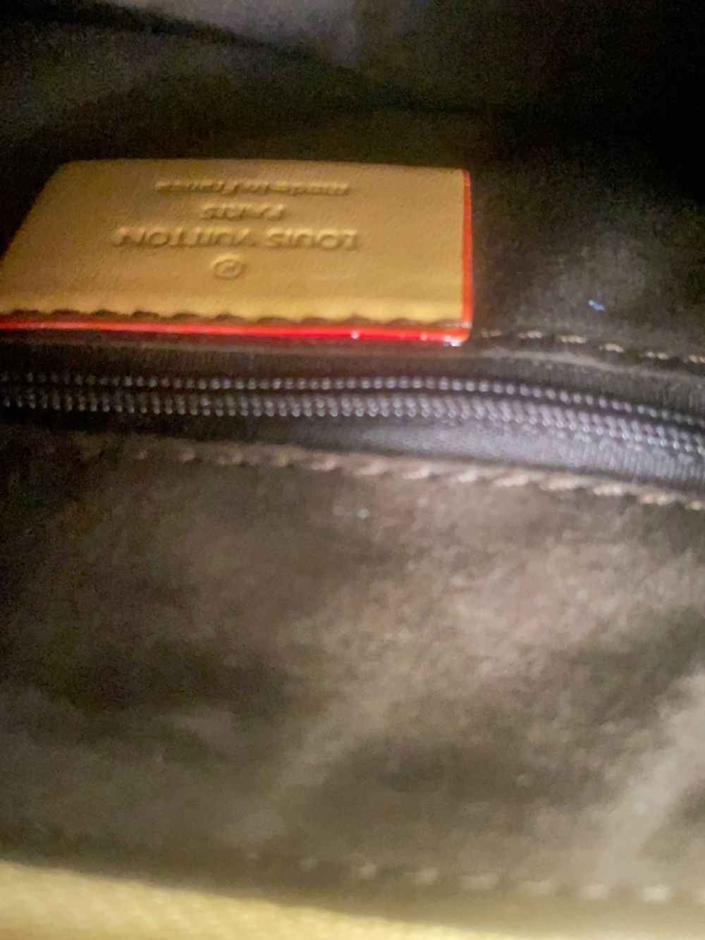 Monogram Denim Bucket Handbag Ribbon Handle - Picture 5 of 5